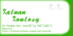 kalman komlosy business card