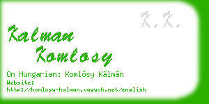 kalman komlosy business card